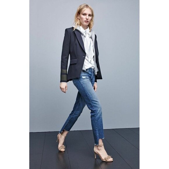 NWOT Frame Le High Straight Jean in Carroll Wash Blue 24 - Picture 1 of 4